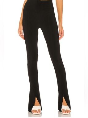 Norma Kamali High Rise Split Legging in Black